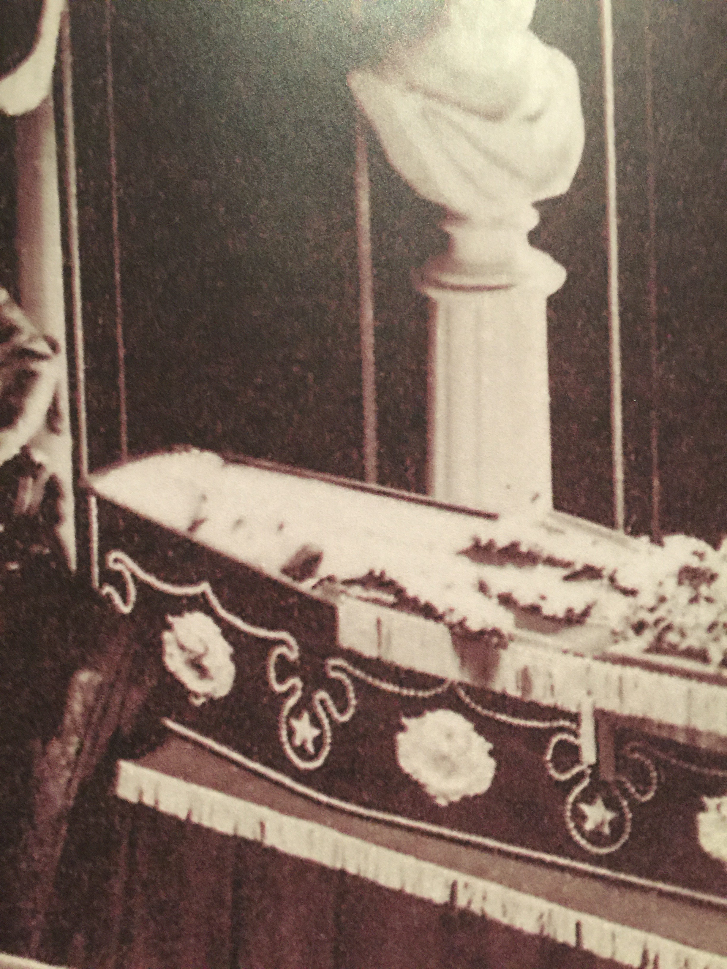 The only known picture of Lincoln in his casket.